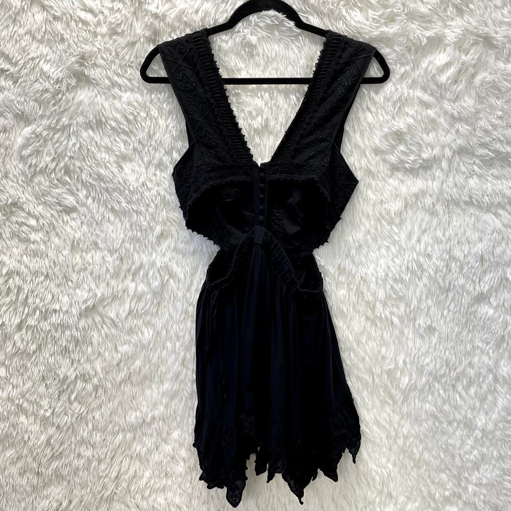 Free People Black Fair Cut Out Dress Size 6 - Picture 7 of 14